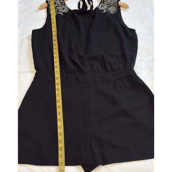 Zara Short Romper with Embellished Shoulders and Open Back, Size L - Picture 12 of 12